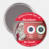 ヒコリークリークApt.30サンタがマグネットを見ている マグネット (正面/裏面)