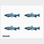 ヒコ湖ノースカロライナ魚 長方形シール (シート)