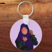 ヒジャビ – ムスリマ – ヒジャブハンドドロー – ヒジャブガール キーホルダー (正面)