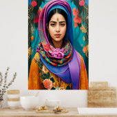 ヒジャブのあるアジアの王女 ポスター (キッチン)
