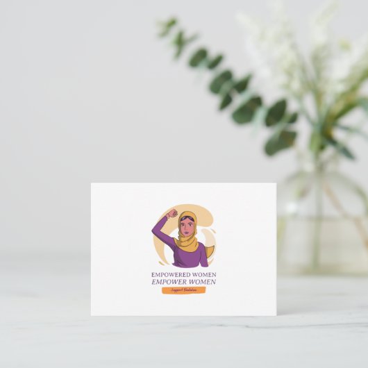 ヒジャブをかぶった権限を持った女性 名刺 (スタンド正面)
