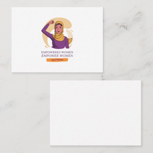 ヒジャブをかぶった権限を持った女性 名刺 (正面/裏面)