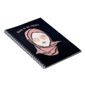 ヒジャブイズマイクラウンイラストレーション |海軍の背景 ノートブック (右側)