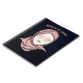 ヒジャブイズマイクラウンイラストレーション |海軍の背景 ノートブック (左側)