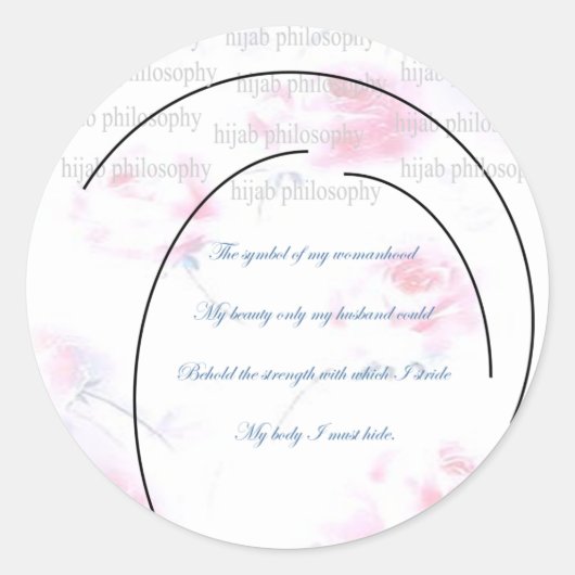 ヒジャブ哲学ステッカー ラウンドシール (正面)