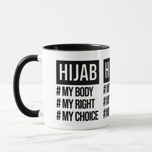 ヒジャブ – 私の体 – イスラムフェミニスト  マグカップ (左)