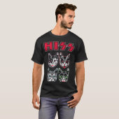 ヒスおもしろいキャッツ子猫ロック Tシャツ (正面フル)
