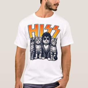 ヒスおもしろいネコ Tシャツ
