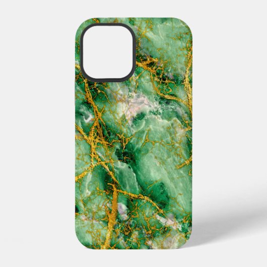 ヒスイおよび金ゴールド iPhoneケース (裏面)