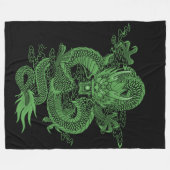 ヒスイ中国のな皇帝のドラゴン フリースブランケット (正面(横))