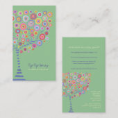 ヒスイ緑のレトロの円の木のオンライン店カード 名刺 (正面/裏面)