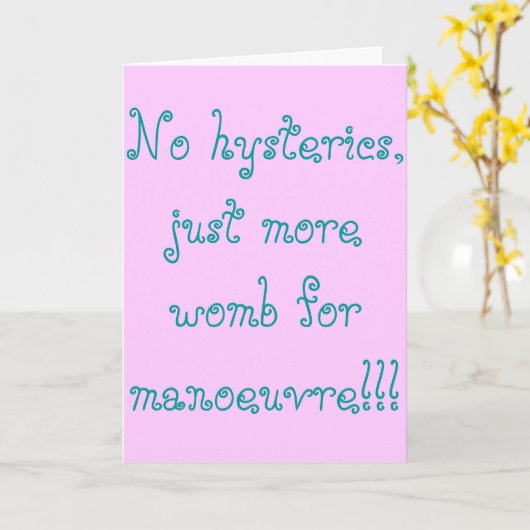 ヒステリーの発作無し、操縦のためのちょうどより多くの子宮!! カード (黄色い花)