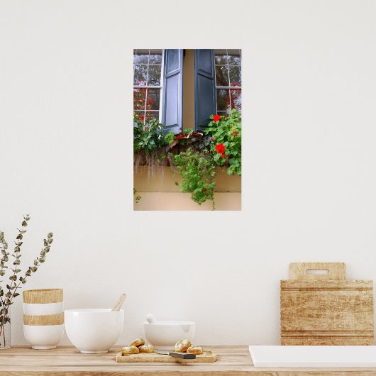 ヒストリックチャールストンウィンドウボックス ポスター (キッチン)