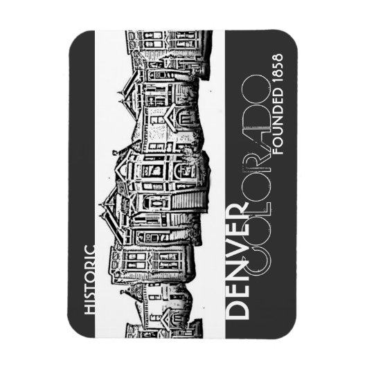 ヒストリックデンバーコロラド旧市街磁石 マグネット (縦)