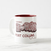 ヒストリックフォートコリンズCollins Coloradoレッドオールドタウンマグ ツートーンマグカップ (正面左)