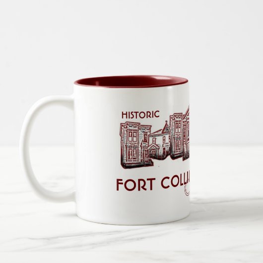 ヒストリックフォートコリンズCollins Coloradoレッドオールドタウンマグ ツートーンマグカップ (左)