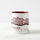 ヒストリックフォートコリンズCollins Coloradoレッドオールドタウンマグ ツートーンマグカップ (中央)