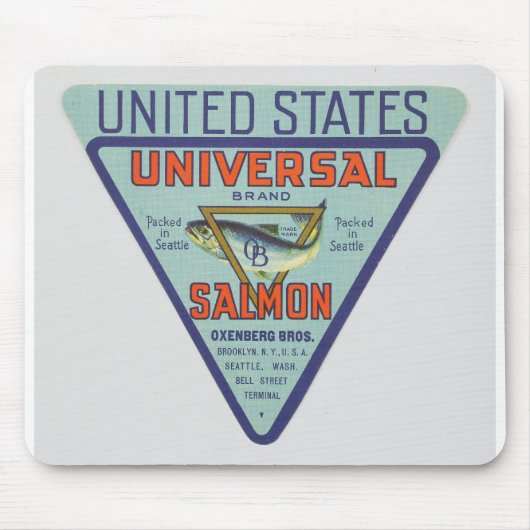 ヒストリックベル通り桟橋サーモンラベル マウスパッド (正面)