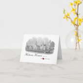 ヒストリックホーマービレッジグリーンノートカード カード (黄色い花)