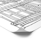 ヒストリックホームラインスケッチアートプリント ポスター (角)