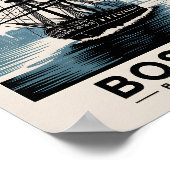 ヒストリックボストンハーバーマサチューセッツ船ヴィンテージ ポスター (角)