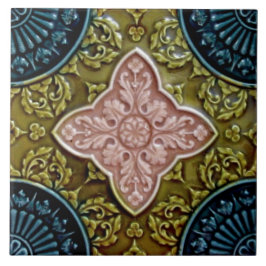 ヒストリックレプロバラグリーンインジゴマジョリカ タイル