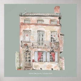 ヒストリック建物ニューオーリンズウォーター ポスター