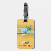 ヒスパニオーラの地図図解入りの、写真付きのプリント。 ラゲッジタグ (裏面縦)