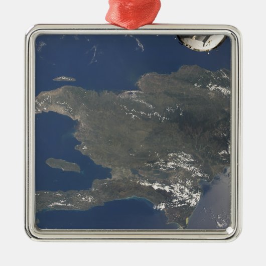 ヒスパニオーラカリブのの島の景色 メタルオーナメント (正面)
