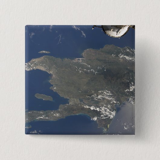 ヒスパニオーラカリブのの島の景色 缶バッジ (正面)