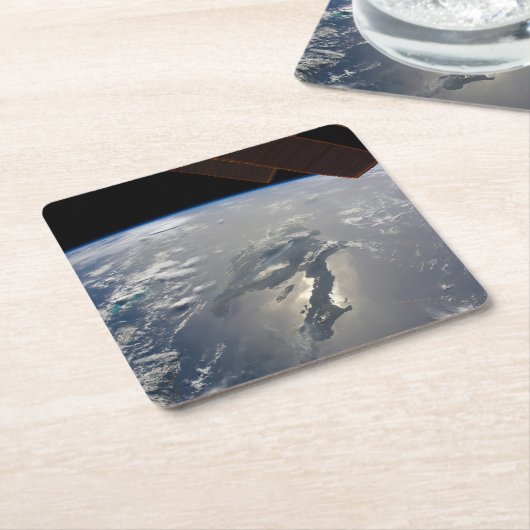 ヒスパニオーラ号の島はサングリンを持っていた スクエアペーパーコースター (アングル)