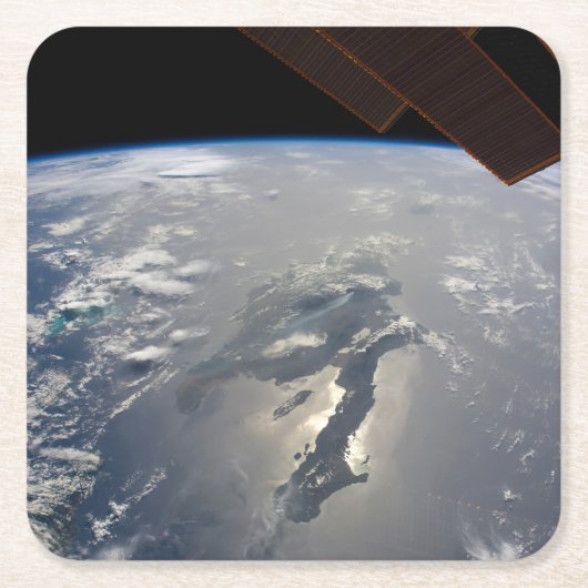 ヒスパニオーラ号の島はサングリンを持っていた スクエアペーパーコースター (正面)