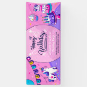 ヒスパニカスタマイズンガールバースデーパーティーお祝い 横断幕 (縦)