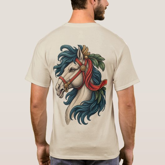 ヒスパニックな馬 Tシャツ (裏面)