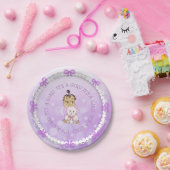 ヒスパニックのベビーガール持ちテディベアのベビーシャワー ペーパープレート (パーティー)