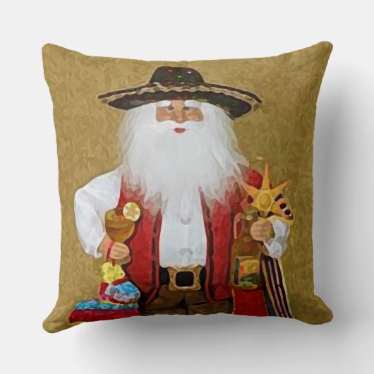 ヒスパニックのメキシコ南西テキサス州のサンタクロース クッション (裏面)