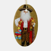 ヒスパニックのメキシコ南西テキサス州のサンタクロース セラミックオーナメント (右)