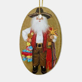 ヒスパニックのメキシコ南西テキサス州のサンタクロース セラミックオーナメント (左)