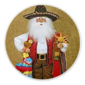 ヒスパニックのメキシコ南西テキサス州のサンタクロース セラミックノブ (正面)