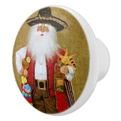 ヒスパニックのメキシコ南西テキサス州のサンタクロース セラミックノブ (右)