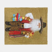 ヒスパニックのメキシコ南西テキサス州のサンタクロース フリースブランケット (正面(横))