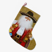 ヒスパニックのメキシコ南西テキサス州のサンタクロース ラージクリスマスストッキング (正面 (吊り時))