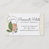 ヒスパニックの女性のシェフのハーブのケイタリングビジネスカード 名刺 (正面)
