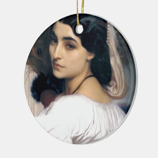 ヒスパニックの女性女性の旧式な絵画 セラミックオーナメント (左)