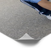 ヒスパニックの父親と息子遊のバスケットボール ポスター (角)