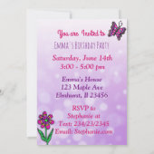 ヒスパニックまたはアフリカ系アメリカ人の妖精の誕生日 招待状 (裏面)