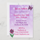 ヒスパニックまたはアフリカ系アメリカ人フェアリー誕生日 招待状 (裏面)