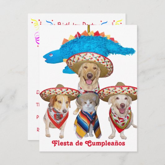 ヒスパニックテーマ子供の誕生日パーティの招待状 招待状 (正面/裏面)