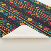 ヒスパニックフォークアートパターン シェルパブランケット (3/4)