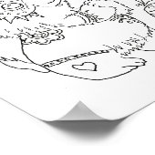 ヒスパニックフォークアートベビーベアカラーページ ポスター (角)